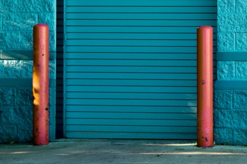 Painted bollard poles