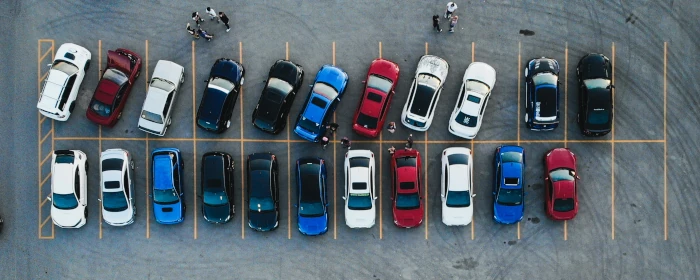 Parking lot with cars