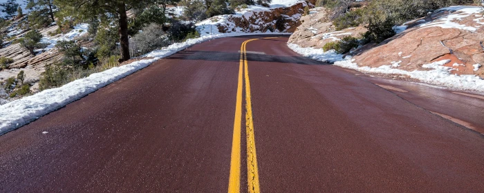 Traffic lines on road