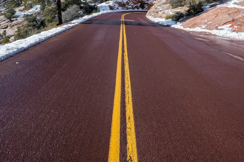 Traffic lines on road